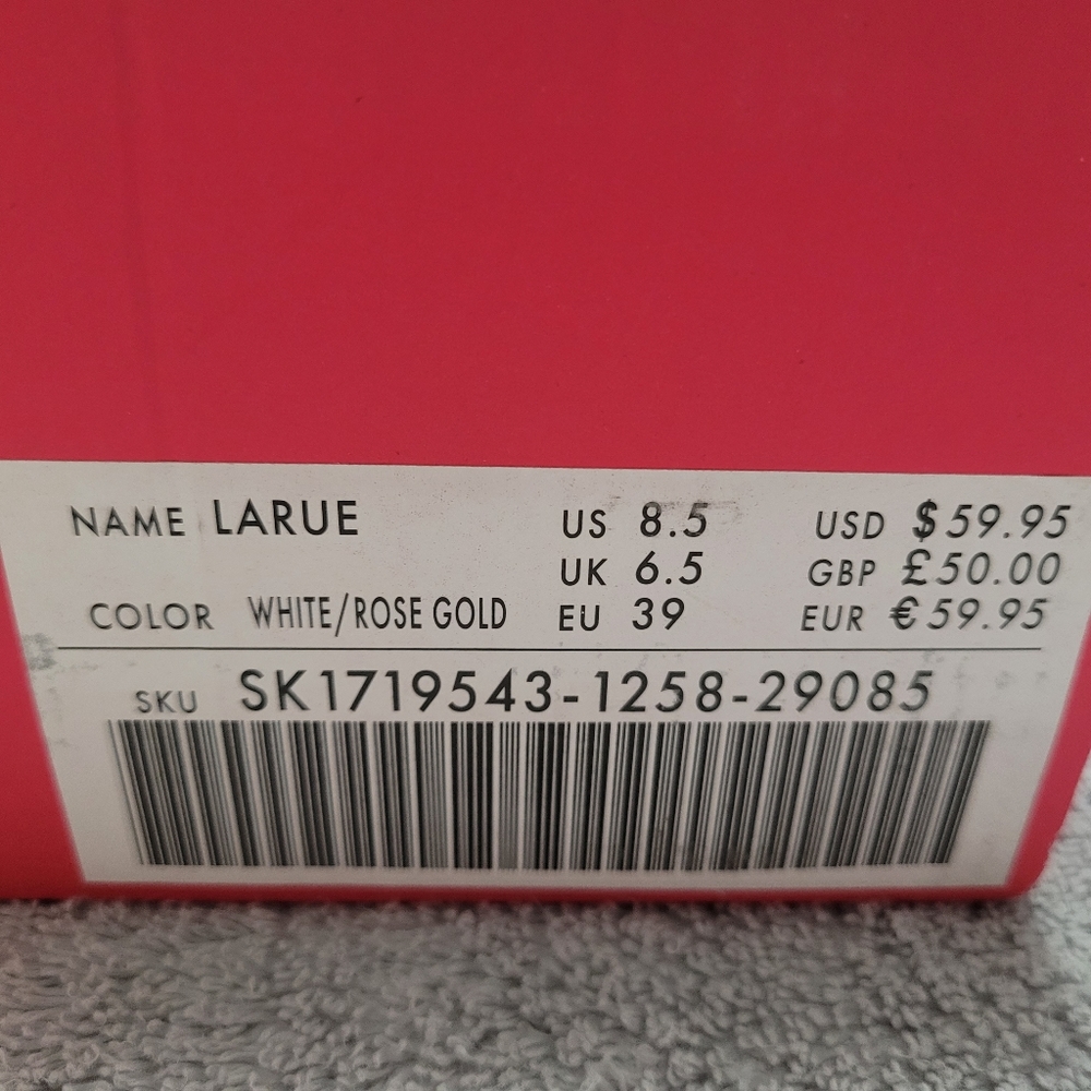 Women's Just Fab Sneakers Size 8.5 White/Rose Gold - Picture 9 of 9